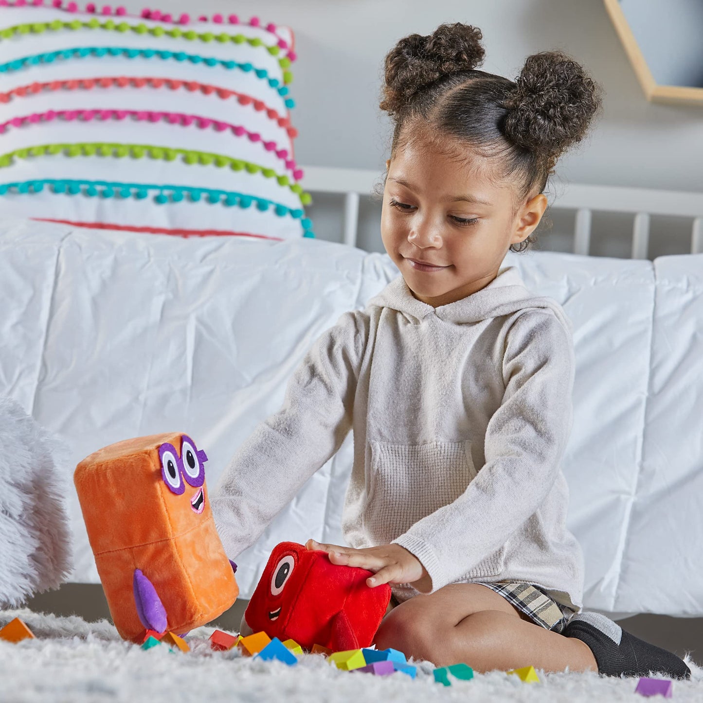 hand2mind Numberblocks One & Two Playful Pals, Plush Figure Toys, Numbers for Toddlers, Preschool Math Learning Toys, Stuffed Animal Plushies, Counting Blocks, Soft Stuffies, Kids Birthday Gifts