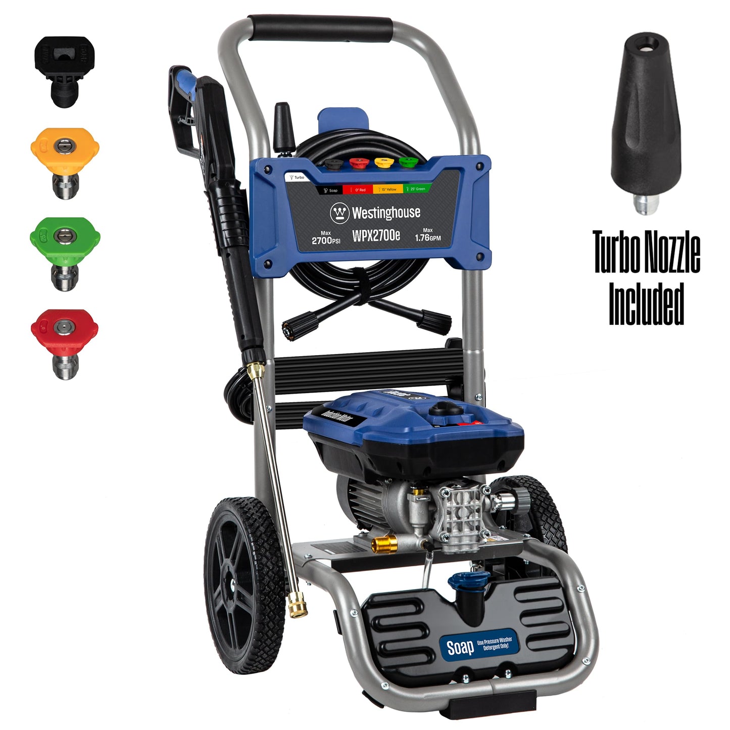 Westinghouse WPX2700e Electric Pressure Washer, 2700 PSI and 1.76 Max GPM & Westinghouse Outdoor Power Equipment Foam Cannon for Pressure Washers