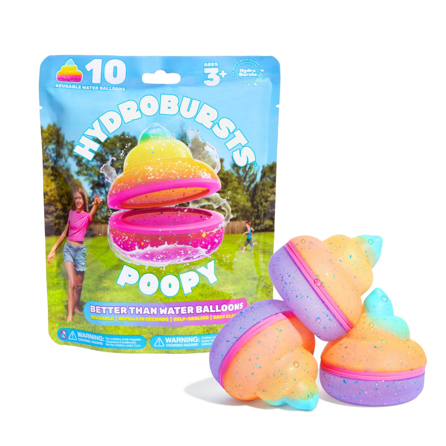 Hydroburst 6-pack Reusable Water Balloons by Relatable, For The Pool, Beach Toys And Outdoor Play Toys, Includes 6 Refillable Balloons