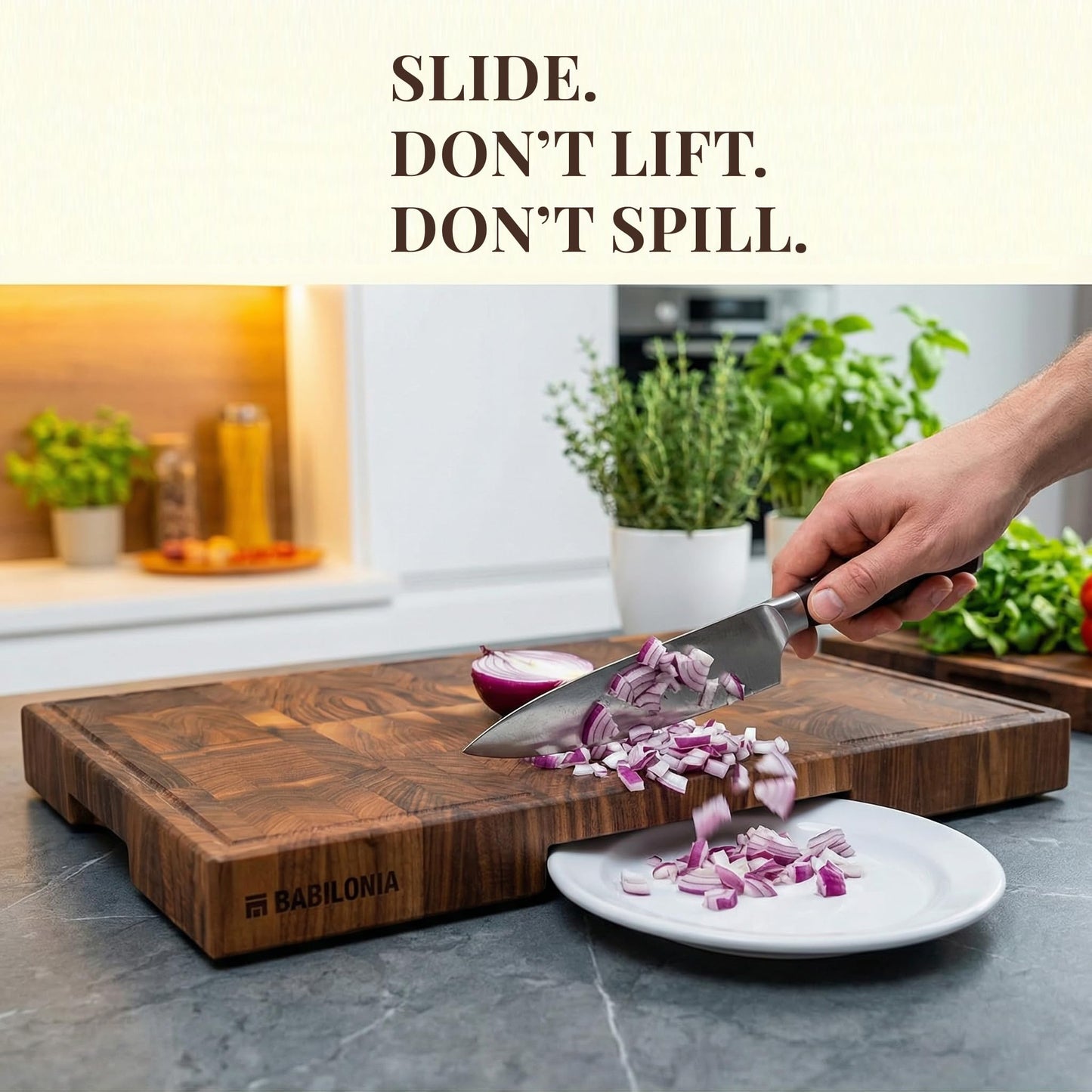 XXL American Black Walnut Cutting Board 24 x 15 Inch (ExtraThick 1.7"), Hardwood Butcher Block, Charcuterie, Heavy Duty End Grain Wood Chopping Board with Juice Groove & Handles (Oil & Plate included)