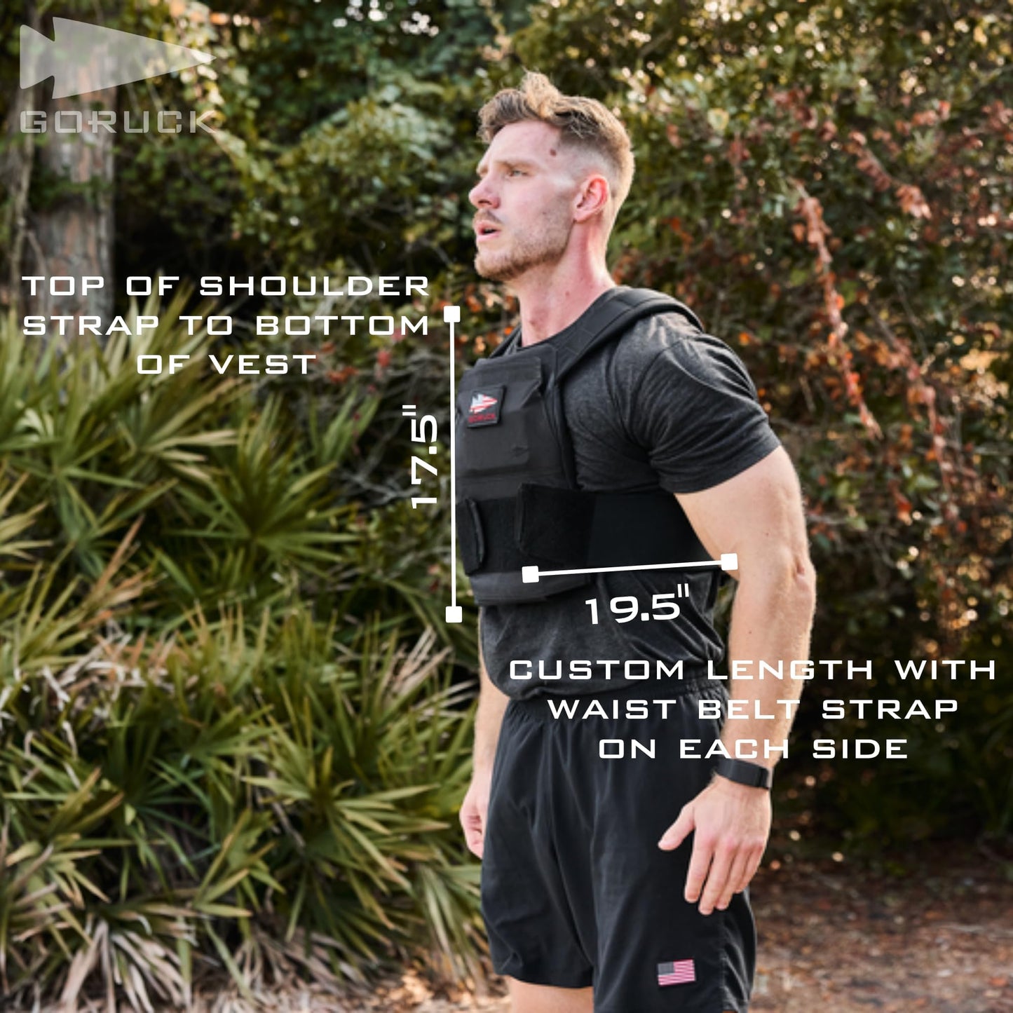 GORUCK Rucking Weighted Vest for Men and Women - Ergonomic Design for Walking, Running, and Weight Loss Training - Adjustable Weight Vest with Strorage Pocket - S/M Black