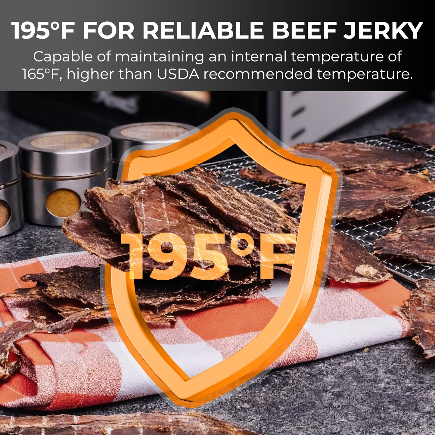 Rosewill Food Dehydrator | Powerful 400W Rear Fan Even-Drying System | 8 Full-Size Stainless Steel Trays | 95°-195° Temperature Control, 48H Timer, Keep Warm + Auto Shutoff | Jerky, Herbs, Meat
