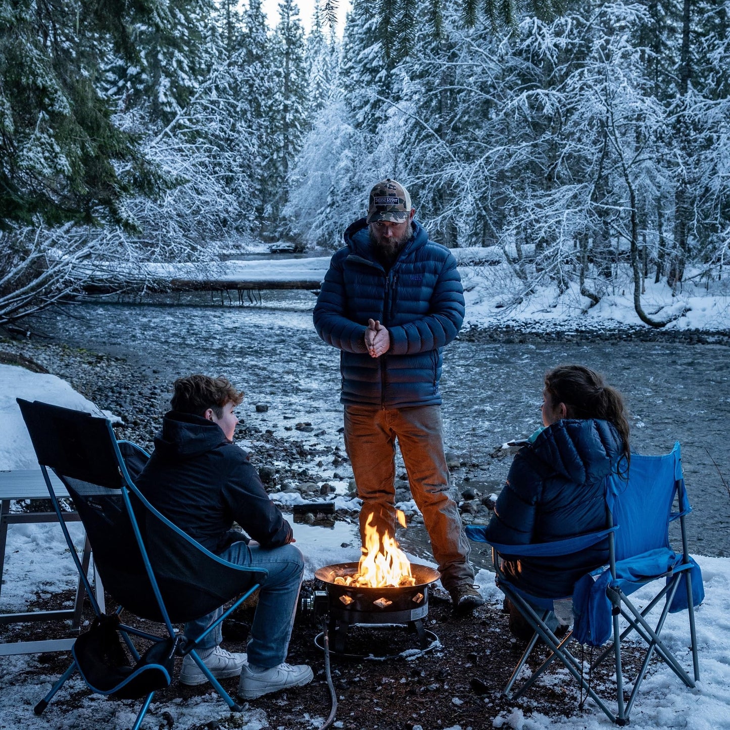 Flame King Smokeless Portable Propane Fire Pit Bowl, 19 inches, 58K BTU with Propane Grip Scale, Self Igniter, Cover, & Carry Straps for RV, Camping, & Outdoor Living