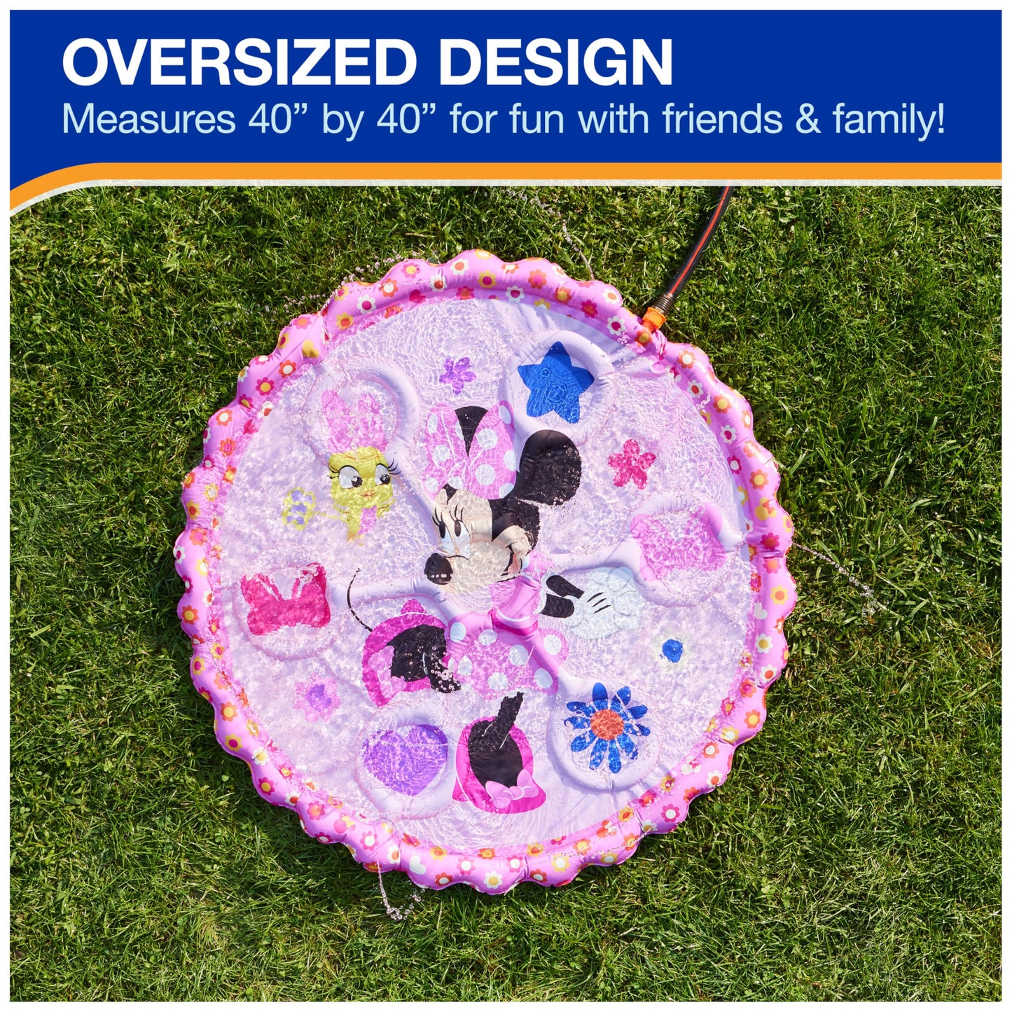 SwimWays Minnie Mouse Splash Mat, Kids Splash Pad, Outdoor Toys, Disney Pool Party Supplies and Water Toys for Kids Ages 1 & Up