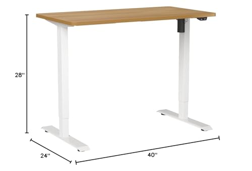 FLEXISPOT EN1 One-Piece Standing Desk, 40"x24" Seamless Desktop Electric Height Adjustable Desk for Home Office, Multi-Monitor Setups & Easy Assembly, Maple
