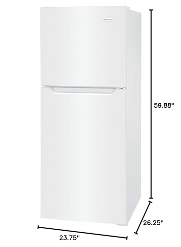 Frigidaire 10.1 Cu. Ft. Compact ADA Top Freezer Refrigerator in White with Electronic Control Panel, Reversible Door Swing, ENERGY STAR