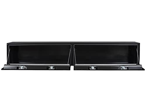 Buyers Products 1702960 Black Steel Topsider Truck Box With T-Handle Latch, 16 x 13 x 96 Inch Truck Tool Box For Storage And Organization, Lockable Tool Chest for Work Trucks