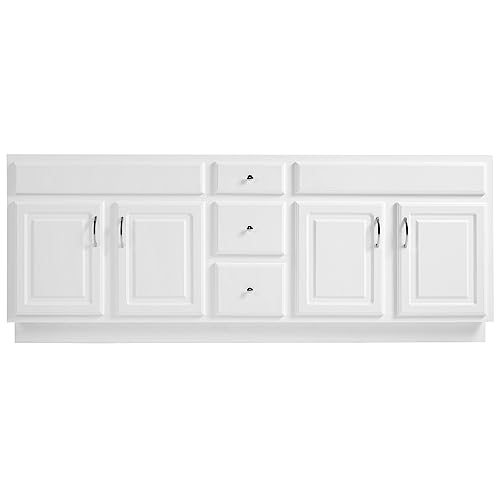 Design House Concord 72 Inch Bathroom Vanity, Ready to Assemble, Solid Wood, White – Design House, 541086