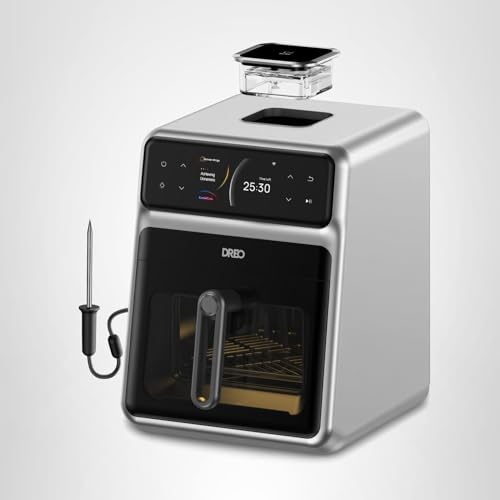 Dreo ChefMaker Combi Fryer, Cook like a pro with just the press of a button, Smart Air Fryer Cooker with Cook probe, Water Atomizer, 3 professional cooking modes, 6 QT