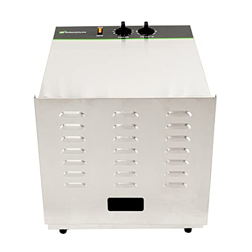Restaurantware Hi Tek Food Dehydrator 1 Food Dryer Machine - 120V/1000W 10 Shelves Stainless Steel Dehydrator For Food Built-In Timer No-Slip Feet Removable Door