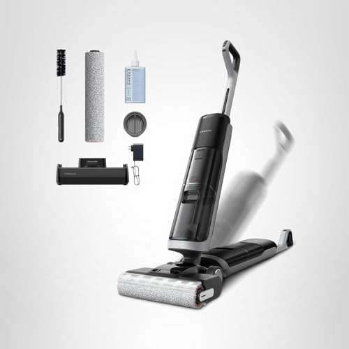 DREAME H14 Pro Wet Dry Vacuum Cleaner, 180° Lie-Flat Vacuum Mop, 140°F Washing and Fast Hot Air Drying, Powerful 18kPa Suction Floor Cleaner Machine, Easy GlideWheel Movement, Smart App Control