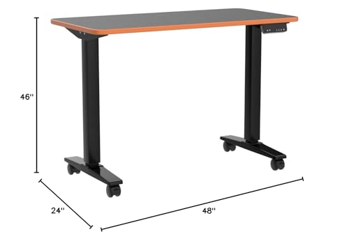 Monomi Height Adjustable Electric Standing Desk, 48 x 24 Inches Sit Stand up Desk, Memory Computer Home Office Desk (Black Frame+ Black Top)