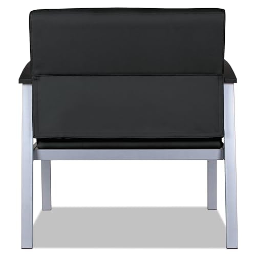 Alera metalounge Series bariatric Guest Chair, 30.51" x 26.96" x 33.46", Black seat, Black Back, Silver Base