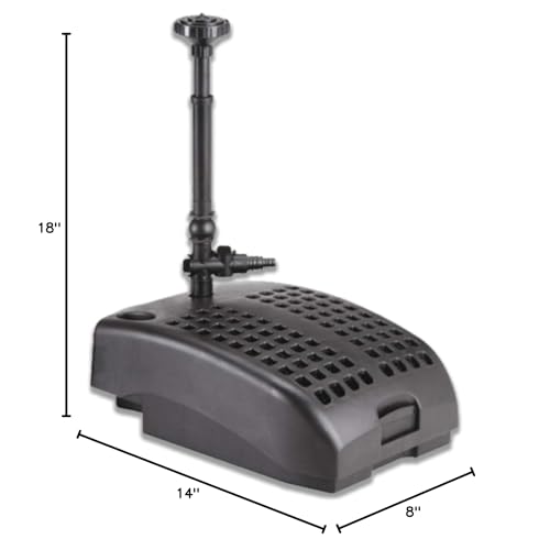 HALF OFF PONDS Sting Ray 1200 All-in-One Submersible Biological and Mechanical Filter, 525 GPH Pump, 9-Watt UV Clarifier, and Fountain - SR1200
