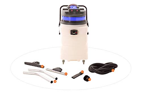 Farag Janitorial Industrial Vacuum Cleaner Wet/Dry - 2 Motors - Front Squeegee - 24 Gallon