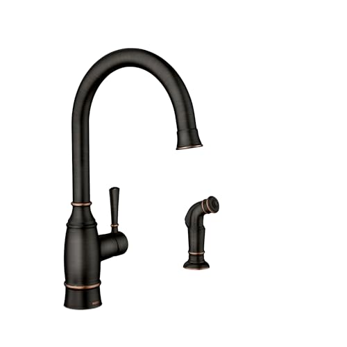 Moen Noell Mediterranean Bronze Single-Handle Kitchen Faucet with Side Sprayer, 87506BRB