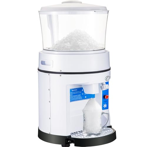 VEVOR Commercial Ice Crusher Shaver, 1100LBS/H Snow Cone Machine with 17.6LBS Hopper, 350W Tabletop Electric Ice Shaver with Stainless Steel Blade, Perfect for Restaurant Bar Parties Events