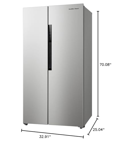Hamilton Beach HBF1558 15.6 cu ft Counter Depth Full Size Refrigerator, Side Doors, Stainless