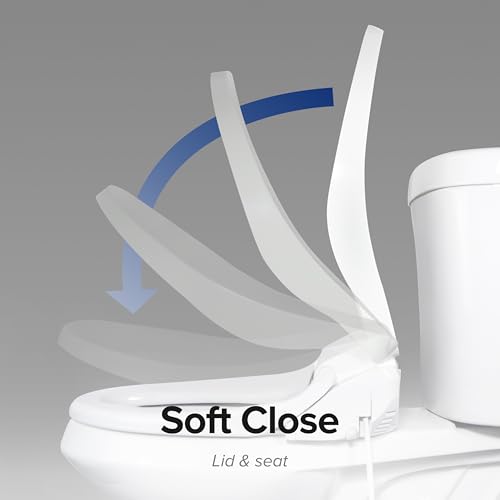 SmartBidet® SB-1200 Luxury Advanced Electric Smart Bidet Elongated White Toilet Seat, with Remote control, Endless Warm Water with LED Night Light, Slim Profile