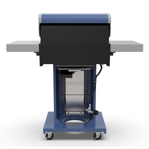 Permasteel 3-Burner Propane Gas Grill, 30,000 BTUs BBQ Grill with Cast Iron Grates, Foldable Side Tables & Tool Hooks, Outdoor Grill, Azure