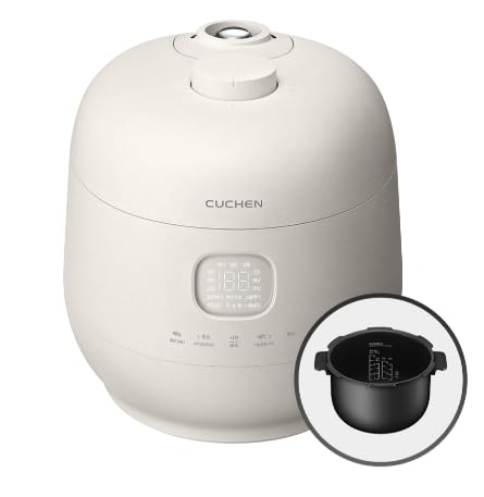 CUCHEN CRH-TWK0640WUS | IH Heating | Induction Heating Dual Pressure Rice Cooker | 6 Person, 1.5Quarts | 6 Cup (Uncooked) | Non-stick Coating | Stainless Cover | High/Non-Pressure | Easy Open Handle | Auto Steam Clean | Made in Korea