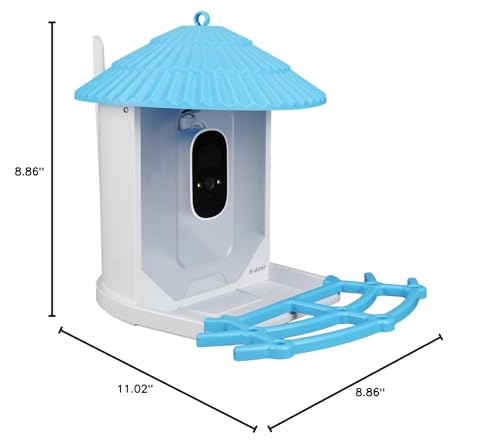 SVBONY SC101 Smart Bird Feeder with HD Camera, AI Bird Identification,High Resolution, Live Stream via WiFi, Auto Capture Videos,Weatherproof, Outdoor Backyard Feeder