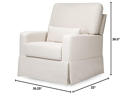 Namesake Crawford Pillowback Comfort Swivel Glider in Performance Cream Eco-Weave, Water Repellent & Stain Resistant, Greenguard Gold & CertiPUR-US Certified