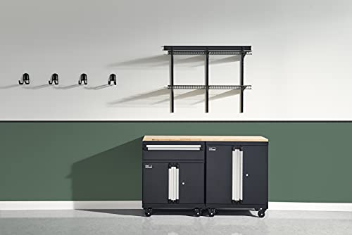 ClosetMaid ProGarage Base Cabinet with Wheels, Drawer, Two Doors, Lock and Shelf, for Garage Storage, Heavy Duty Steel, Black