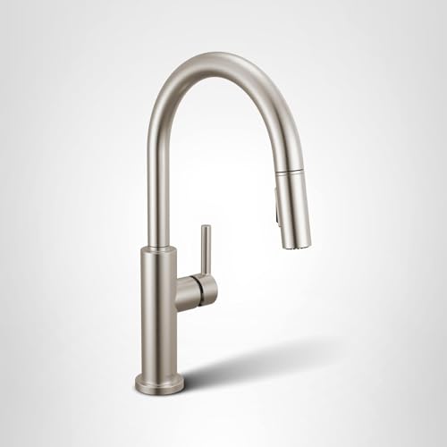 Delta Faucet Nicoli Kitchen Faucet with Pull Down Sprayer, Modern Brushed Nickel, Single Hole, Stainless Steel 19867LF-SS