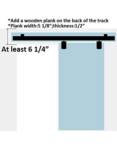 DIYHD 8FT Heavy Duty Double Sliding Barn Door Hardware Box Track,Wall Mount Kit for Exterior Door,MAX Load 300lbs,Kit to Hang 2 Doors(Fit 24" X 2 Door)