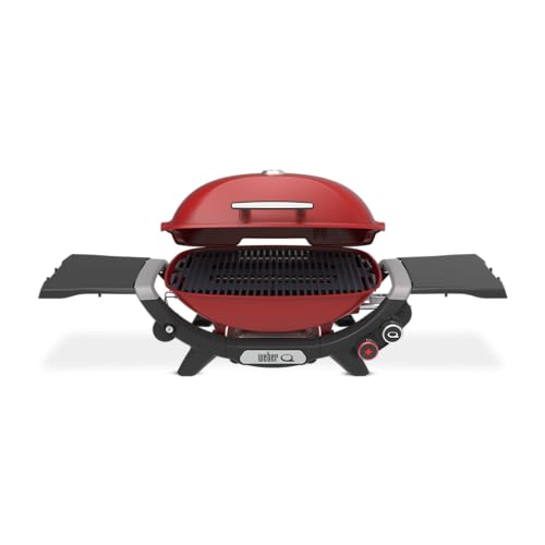 Weber Q 2800N+ Liquid Propane Portable Grill, Flame Red – Wide 250°–700°F Temp Range with Plus Burner for Searing, Low‑Temp Roasting & High-Dome Lid for Travel & Camping