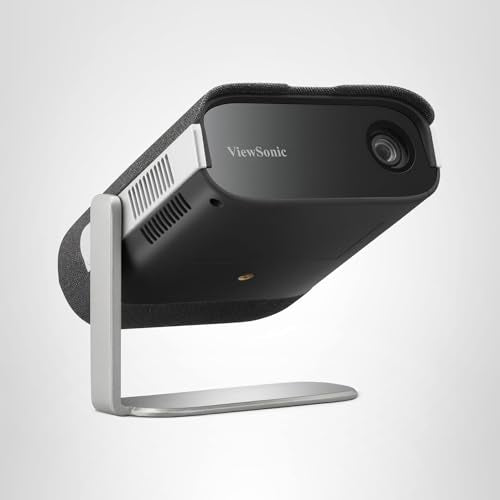 ViewSonic M1X Portable LED Projector with Smart Stand, Harman Kardon Speakers, Built-In Battery, H/V Keystone, 4 Corner Adjustment, Bluetooth, Wi-Fi, USB-C, Powered USB A