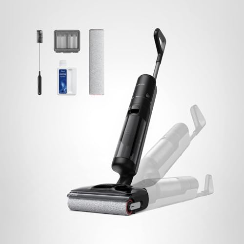 DREAME H12 Pro FlexReach Wet Dry Vacuum Cleaner, 0 Tangle Cordless Vacuum Mop All-in-One for Hard Floors, 180° Lie-Flat Floor Cleaner Machine with 194°F Hot Self-Cleaning, 50Mins Runtime