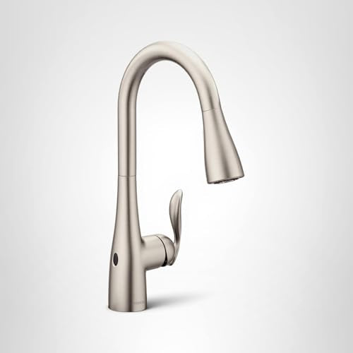 Moen Arbor Spot Resist Stainless Motionsense Wave Sensor Touchless One-Handle Single Hole Kitchen Sink Faucet, 7594EWSRS