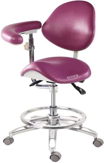 BoNew Dental Deluxe Mobile Saddle Chair PU Leather Assistant Doctor Stools Black