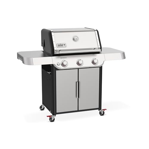 Weber Genesis S-315 Liquid Propane Gas Grill for Outdoor Cooking, Stainless Steel, 3 Burners – Stainless Steel Cooking Grates & PureBlu Burners