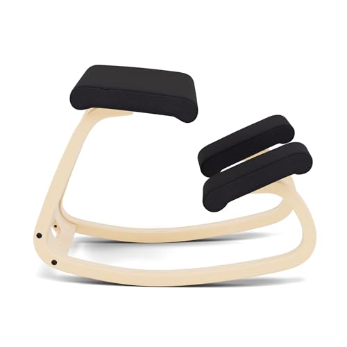 Varier Variable Natural/Black Ergonomic Office Kneeling Chair for Desk – Back Pain Relief, Rocking Seat for Home, Study & Posture Support – 10 Year Quality Guarantee