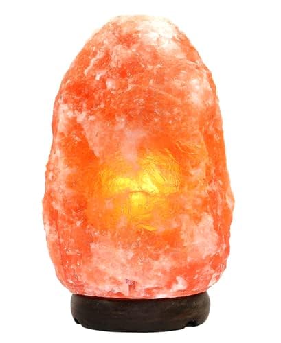 Kirit Gemstones Himalayan Rock Salt Lamp with Wooden Base Crystal Himalayan Salt Lamp Original for Positive Energy Household Bedroom Hall Table