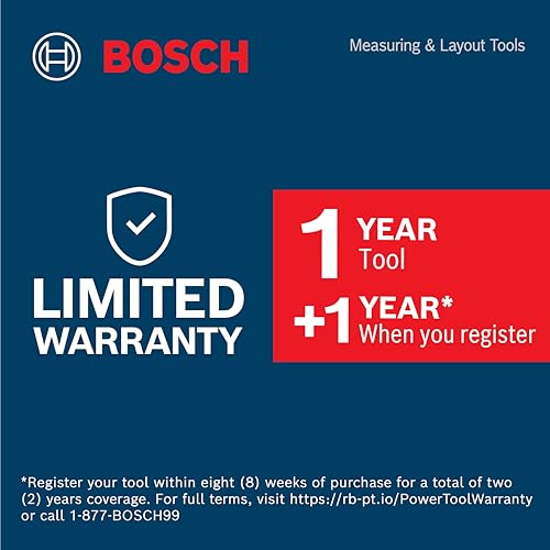 BOSCH GPL100-30G Green-Beam Self-Leveling Alignment Laser, Includes 2 AA Batteries, Built-In Multipurpose Mount, & Hard Carrying Case