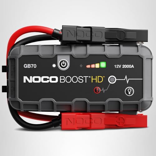 NOCO Boost GB70: 2000A UltraSafe Jump Starter – 12V Lithium Battery Booster Pack, Portable Jump Box, Power Bank & Jumper Cables - for 8.0L Gas and 6.0L Diesel Engines