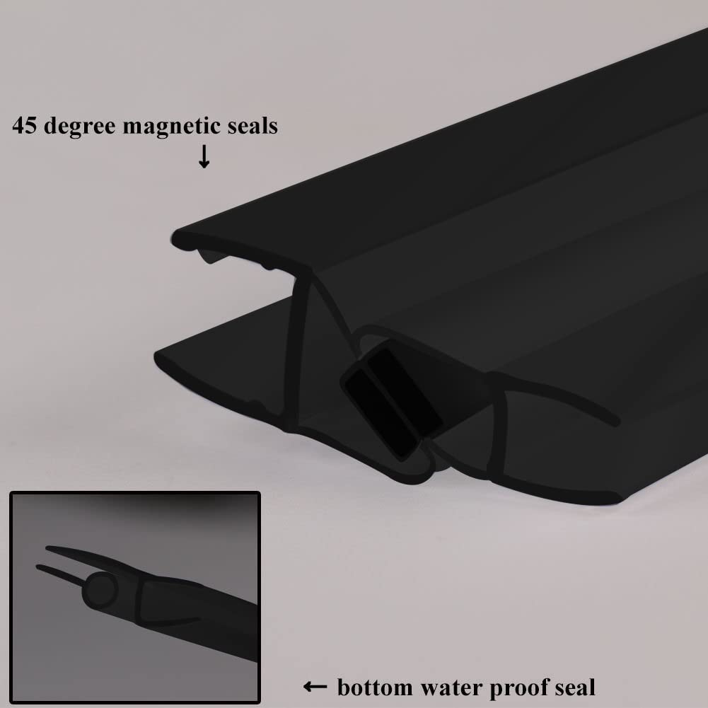 SUNNY SHOWER Adjustable 27.5-29 in. W x 72 in. H Frameless Pivot Shower Door, Matte Black Hardware Finish, Certified Clear Tempered Glass Shower Enclosure