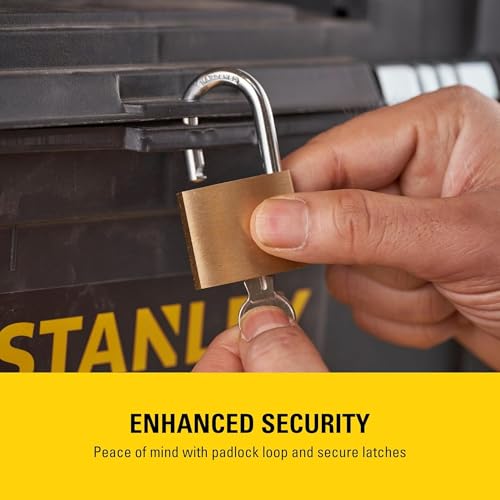 STANLEY Rolling Workshop Toolbox, Detachable Toolbox with Drawers, Flip Bin, Back Pocket, 7 Heavy Duty Wheels, 1-79-206