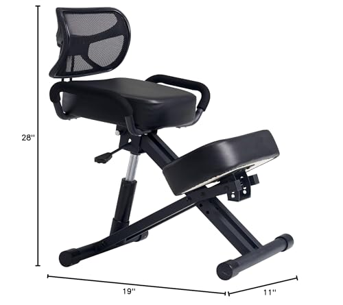 Master Massage Ergonomic Kneeling Chair with Back Support for Office -Posture Chair with Angled Seat and Backrest for Home and Office-Posture Correction Stool-Improve Your Posture