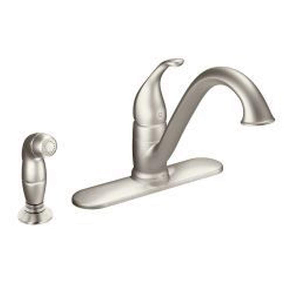 Moen 7840SRS Camerist One-Handle Low Arc Kitchen Faucet with Side Spray, Spot Resist Stainless