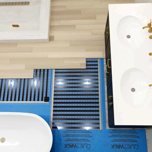 QuietWarmth Float QWARM3X10F240 Radiant Floor Heating Mat for Below Laminate, Wood, Luxury Vinyl Floating Flooring- Cuttable Mat Size 3'x10' 240 Volt (Covers 30sf)