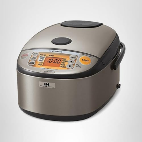 Zojirushi NP-HCC10XH Induction Heating System Rice Cooker and Warmer, 5.5-Cup, Stainless Dark Gray