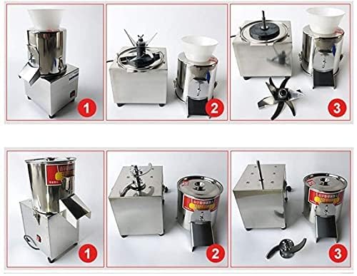 110V 600W Commercial Food Processor Machine, High Power Electric Vegetable Meat Chopper Grinder Stainless Steel Adjustable Thickness Food Slicer - 110volt 120kg/h, Granular Type