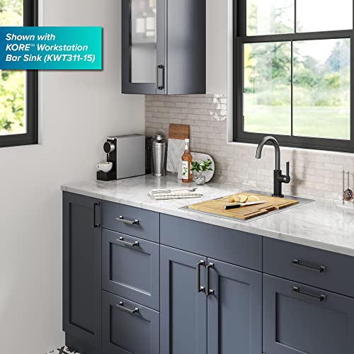 Kraus Oletto Single Handle Kitchen Bar Faucet in Matte Black/Spot Free Black Stainless Steel, Kitchen Sink Faucets, KPF-2822MBSFSB