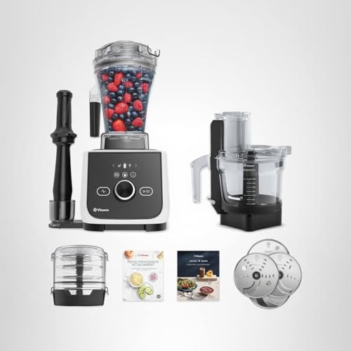 Vitamix Ascent X4 Gourmet SmartPrep Kitchen System, Professional-Grade Blender, Stainless-Steel Blades, 12-Cup Food Processor Attachment with 4 Discs, 48 Oz Blender Container, White