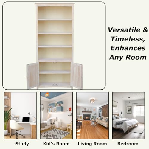 Solid Wood Shaker Bookcase - 72"H , Unfinished